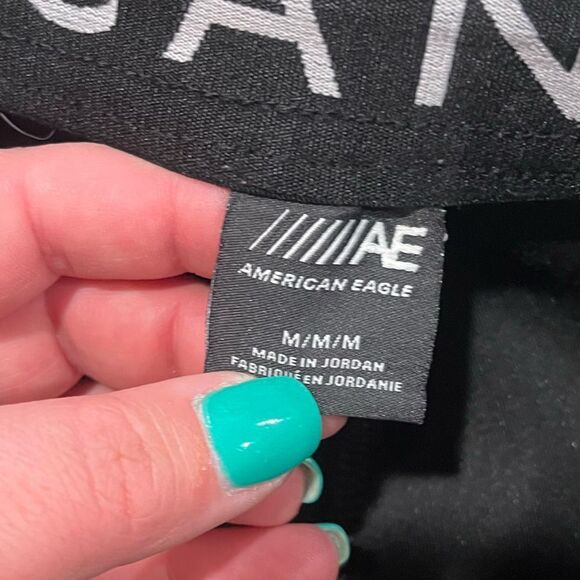 American Eagle Jogger Pants Mid Rise Elastic Waist Zipper Pockets Gray Size M - Picture 6 of 10